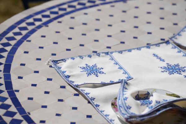 Set de Table Bleu avec Serviette Assortie