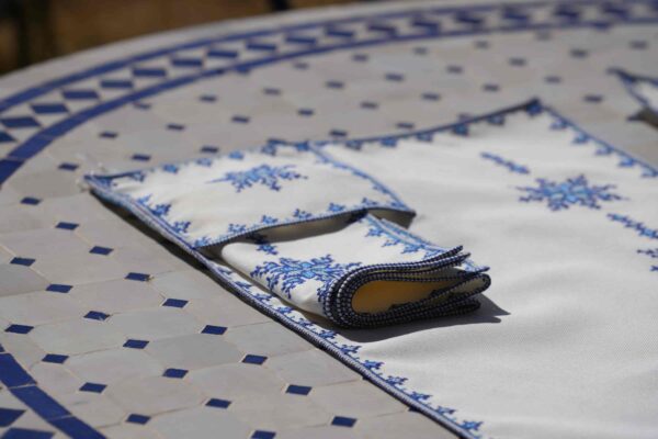 Set de Table Bleu avec Serviette Assortie