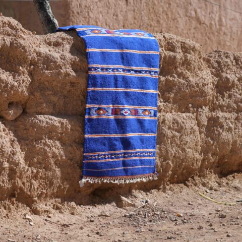Tapis Naturel en Laine Bleue