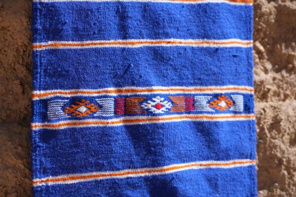 Tapis Naturel en Laine Bleue